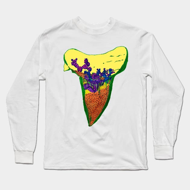 Shark Tooth Terrarium 6 Long Sleeve T-Shirt by RaLiz